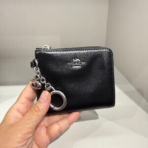 Coach Small Corner Zip Wallet CFA27 Silver/Black